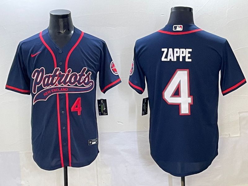 Men 2025 New England Patriots #4 Zappe blue Nike NFL jersey style 8->new england patriots->NFL Jersey